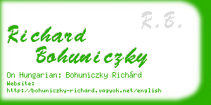 richard bohuniczky business card